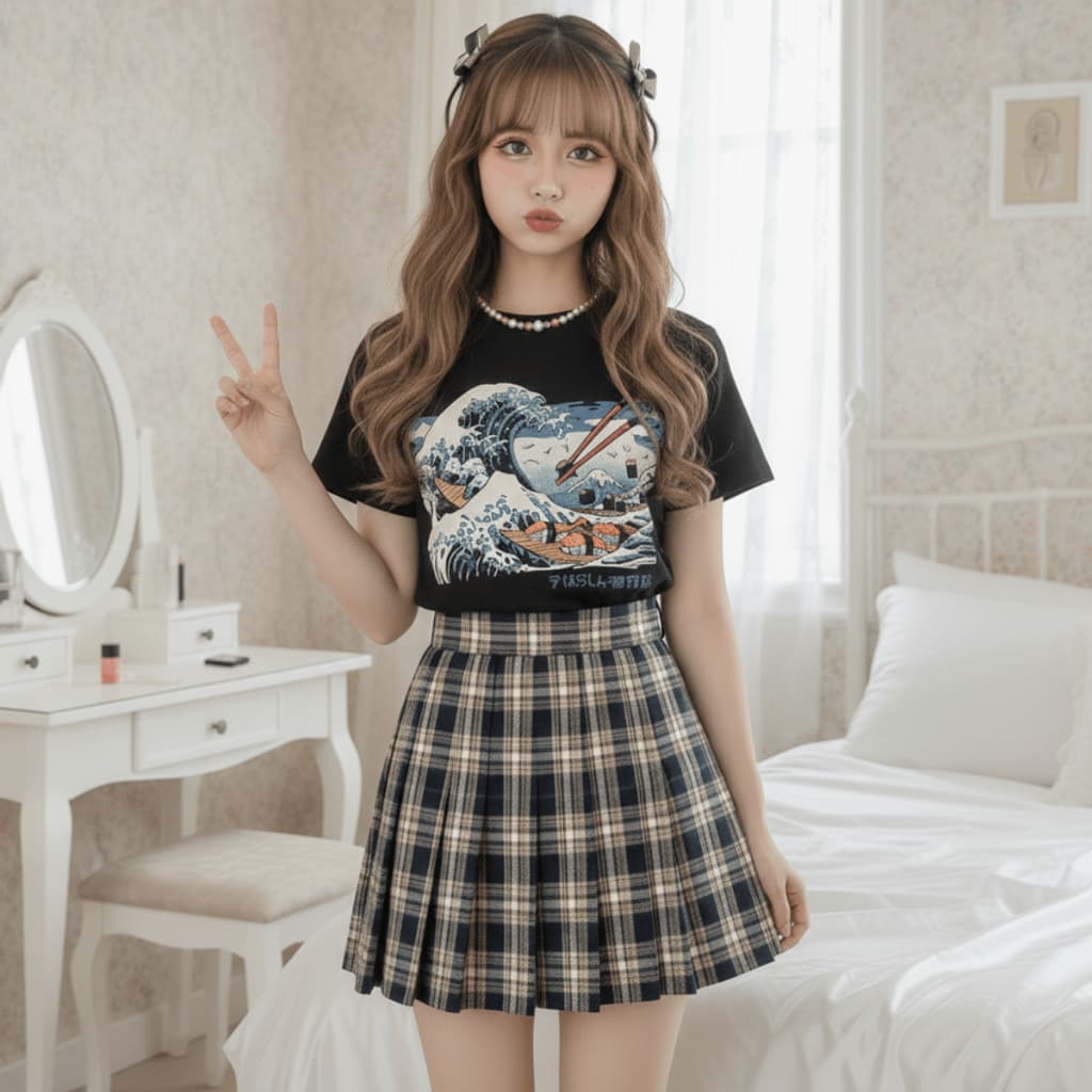 camiseta japonesa sushi egirl grunge romwe top ulzzang soft girl anime vintage goth kawaii kpop