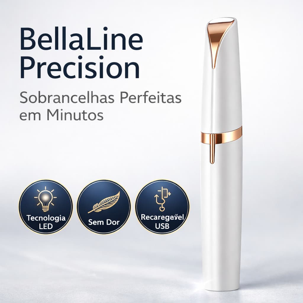 Caneta Depiladora Facial Feminina Recarregável USB | Removedor Buço e Sobrancelha LED