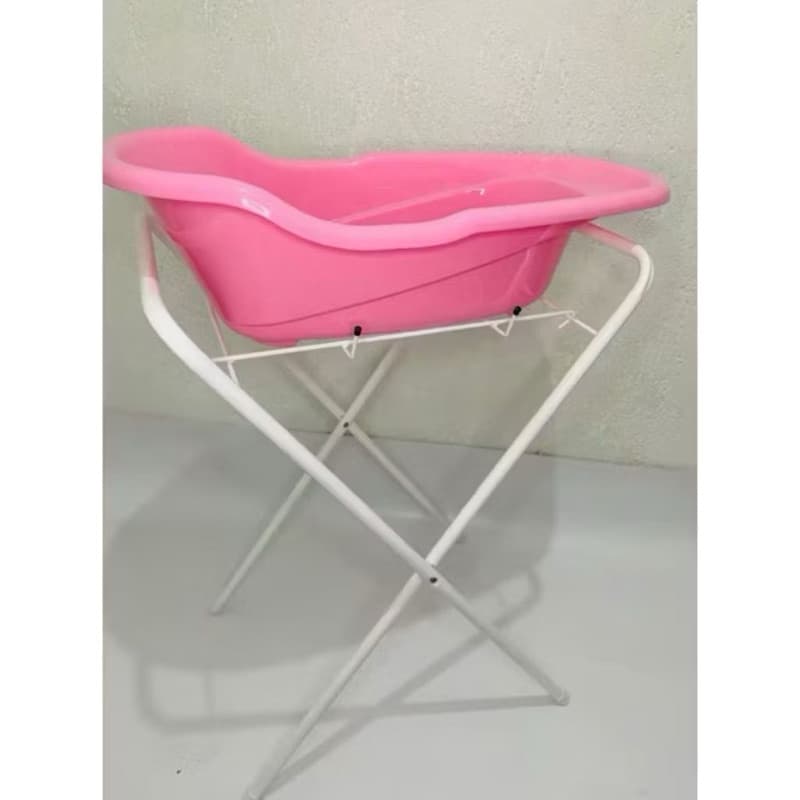 Suporte Com Banheira de Bebe Infantil Resistente Compacto e Desmontável
