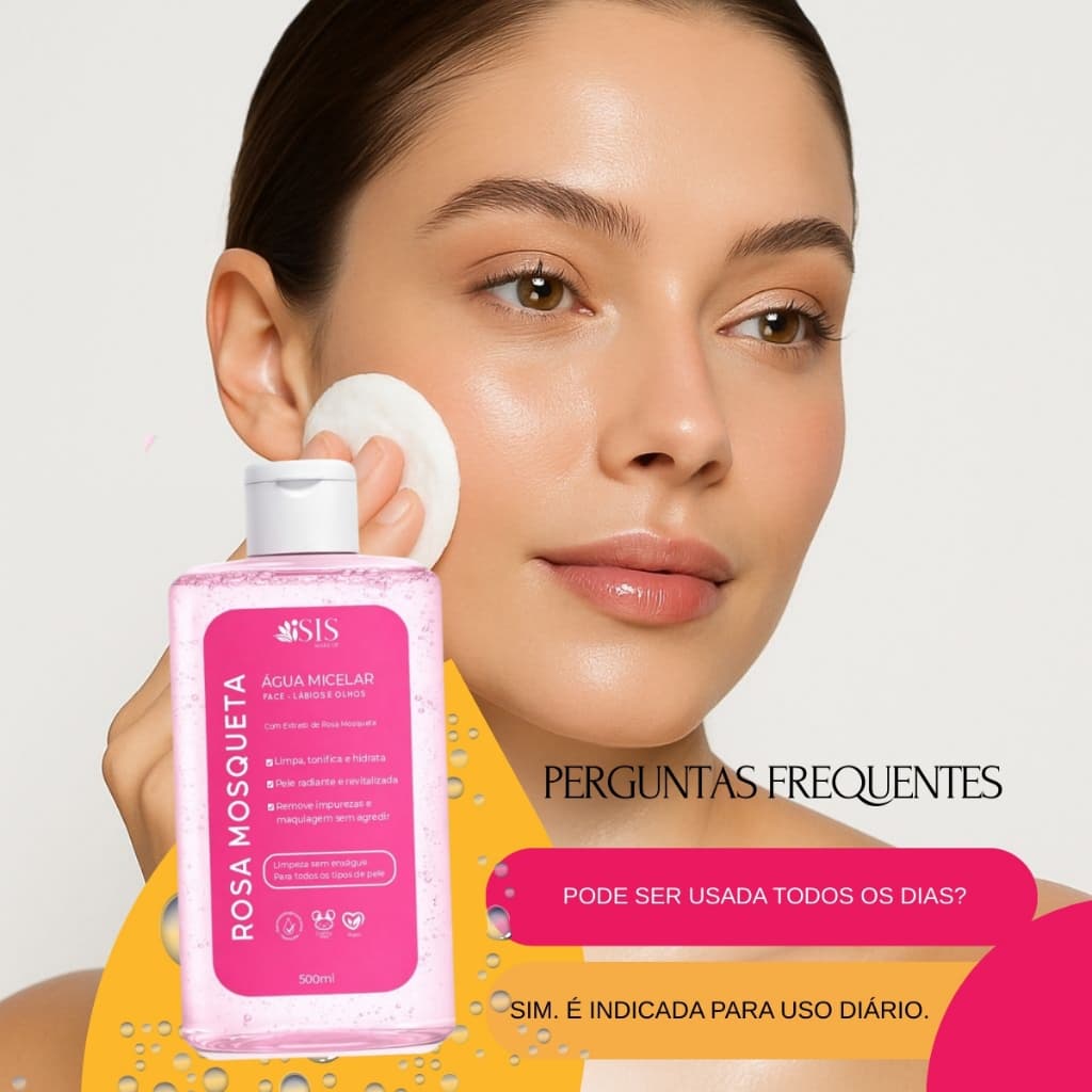 Água Micelar Rosa Mosqueta 500 ml Isis Make-up
