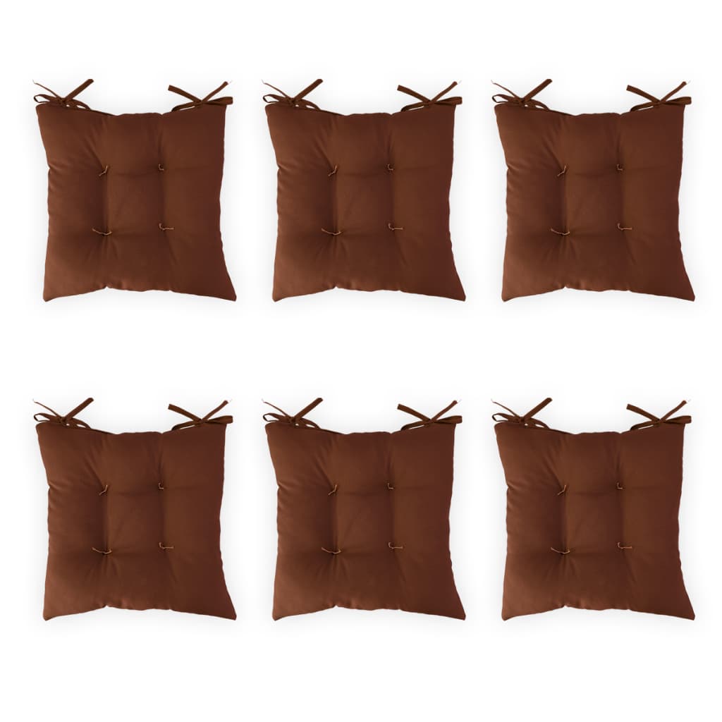 Kit 6 Almofadas Assento Futon 40x40cm Cadeira Cozinha Oxford Decorativo Banco Pallet Fixação Macio