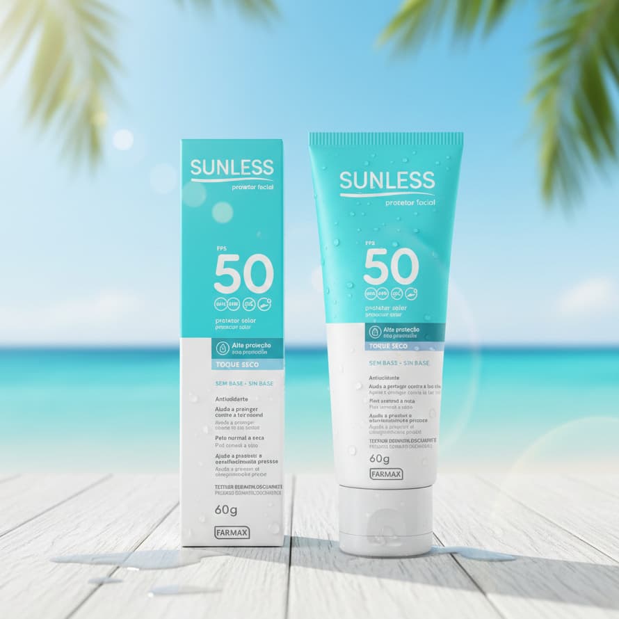 PROTETOR SOLAR FACIAL SUNLESS FPS 50 - SEM COR - 60G