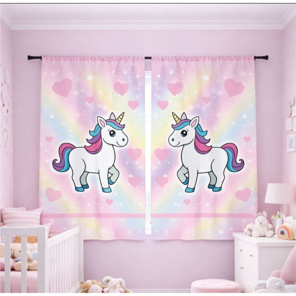 Cortina Infantil Estampada 2,10 x 1,40m Decorativa Quarto Bebê