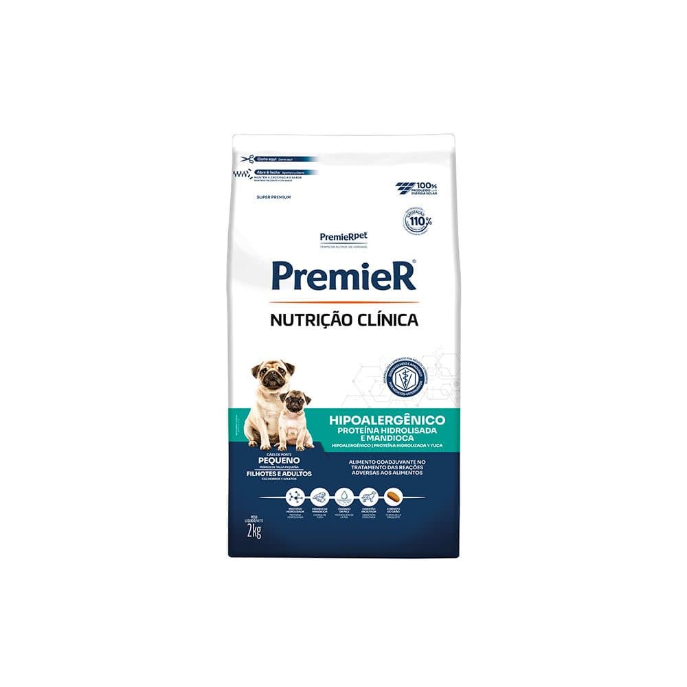 PREMIER NUTRIÇÃO CLINICA CAES HIPOALERGENICA PROTEINA HIDROLISADA PEQUENO PORTE 2 KG