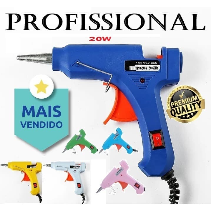 Pistola de cola quente Profissional 30w botão liga e desliga bico fino Artesanato escola 110v e 220v