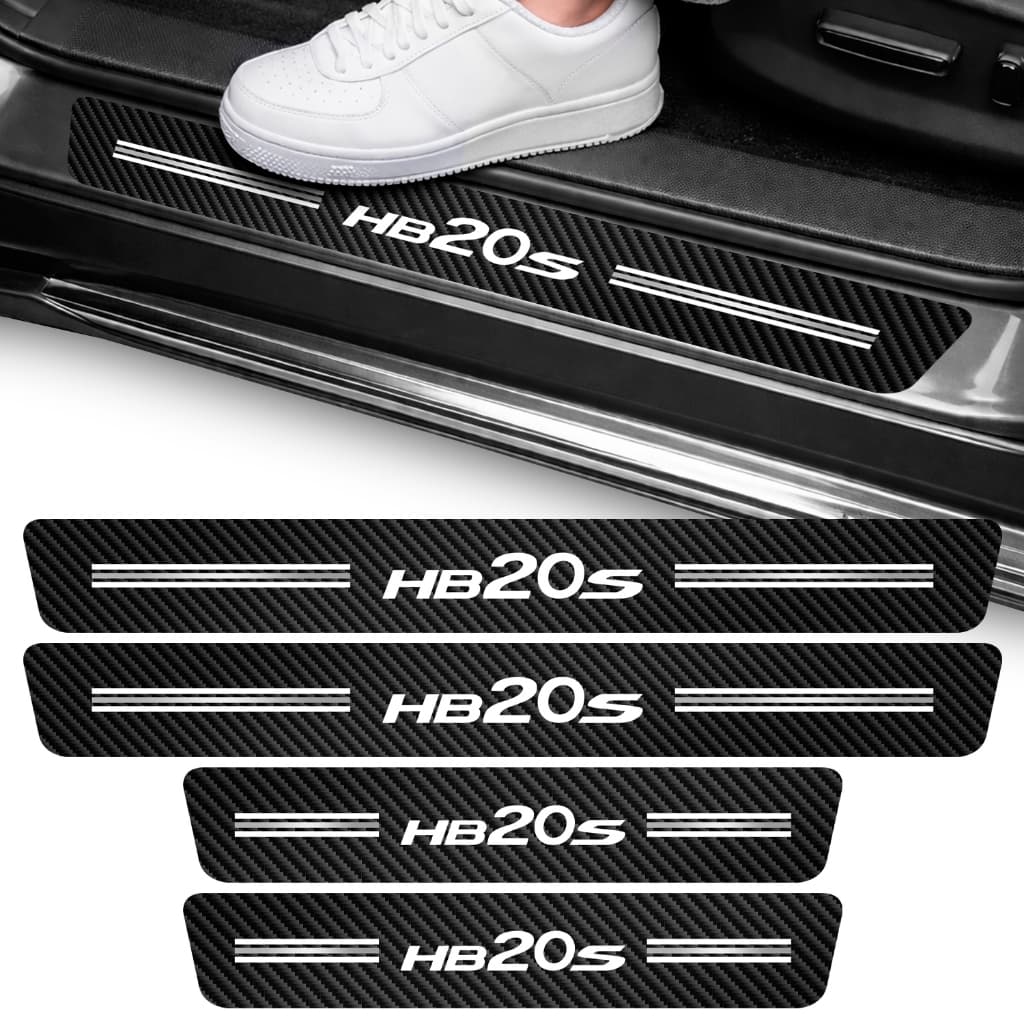 Kit Soleira Vinil Adesivo Proteção Hb20s 4 Portas Carro