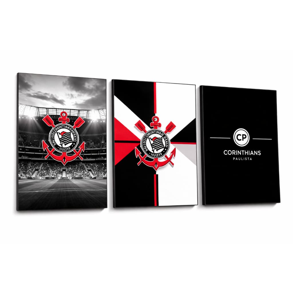 kit 3 Quadros do Corinthians Timão Gaviões da fiel - qualidade 4k quadro decorativo para decoração