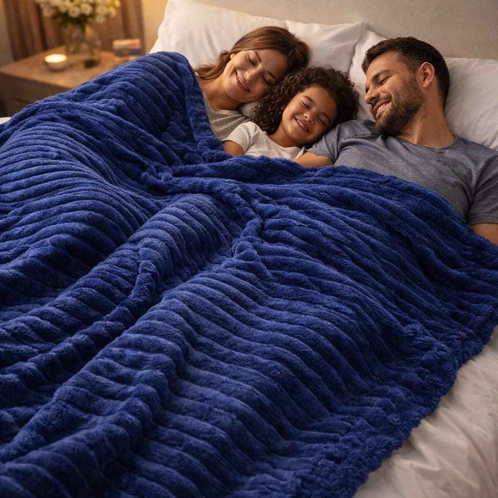 Cobertor Manta Casal Canelado Macio 2,00m x 1,80 m