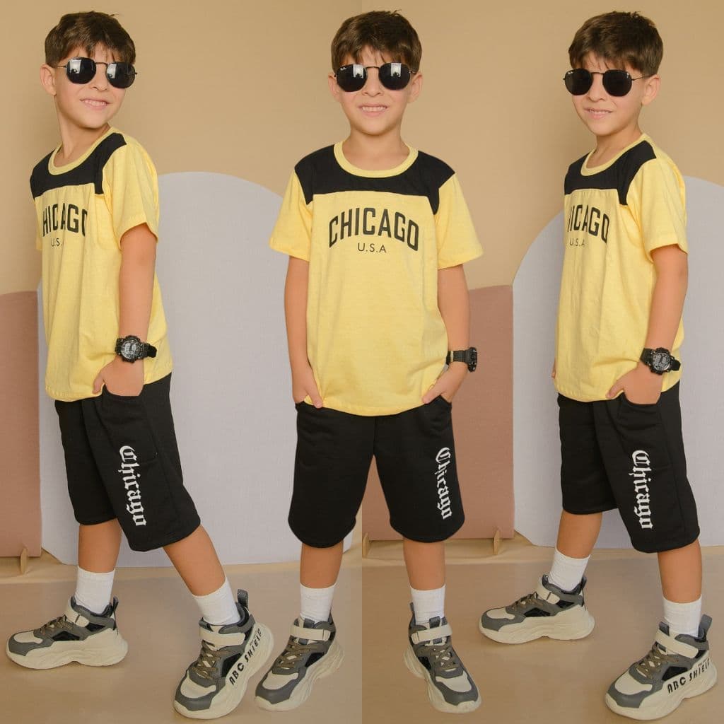 Conjunto Infantil Verão Masculino Lançamento Camisa e Bermuda Veste Do 2 ao 12 anos Roupa De Menino