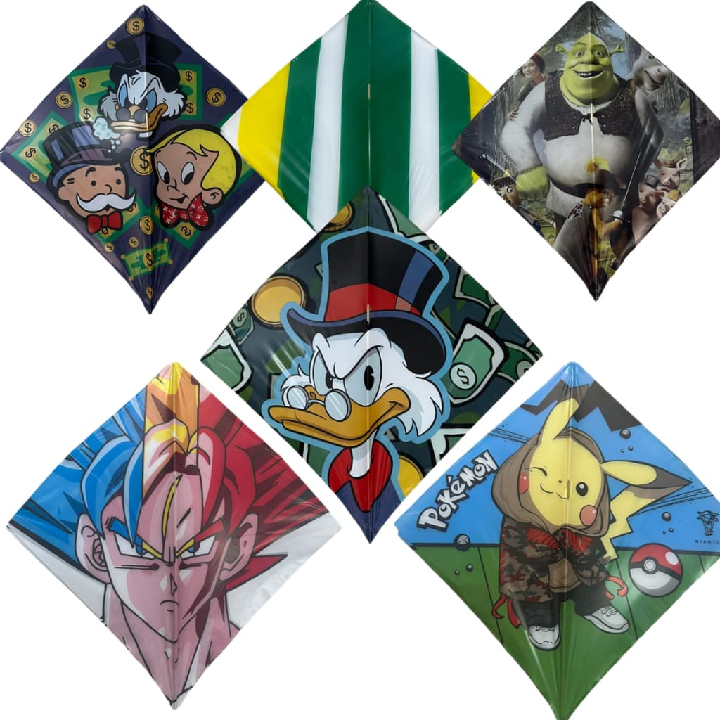 Pipa papagaio flechinha 33x33cm 10, 20, 30 e 40 Unidades sortidos mega promoção