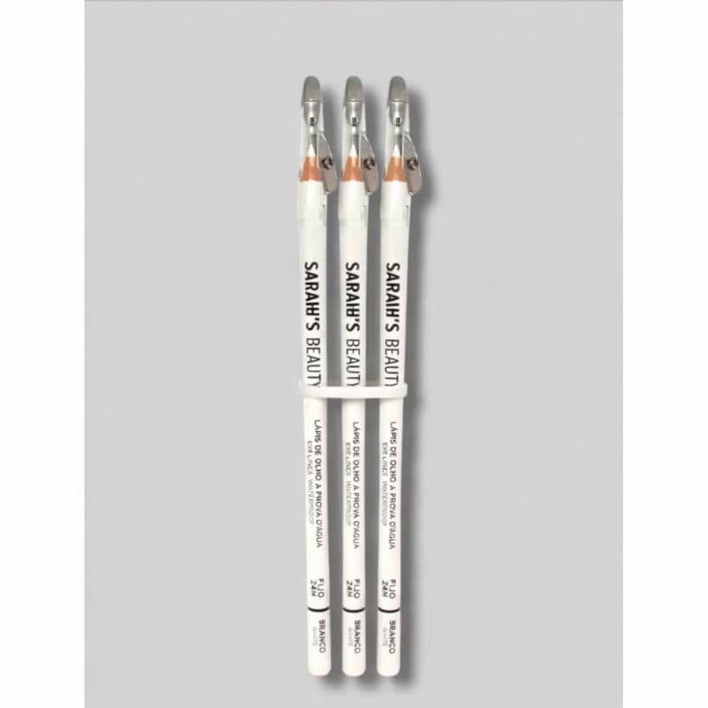 kit lápis de olhos branco design de sobrancelhas a prova d'água com apontador