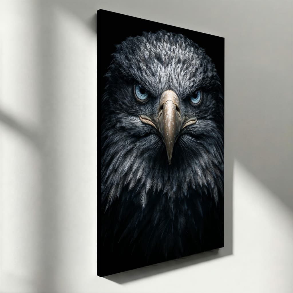Quadro Decorativo Águia Real Close Arte Impactante Vertical Poder e Força