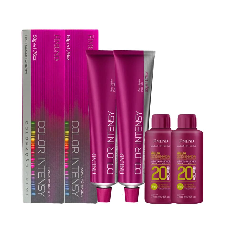 Kit Amend 2 Coloraçôes Color Intensy 50g + 2 Águas Oxigenadas de 20 Volumes 75ml