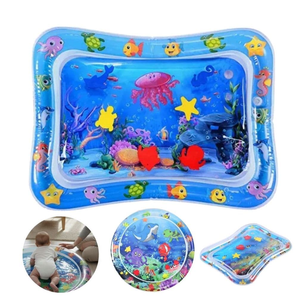 Tapete de Água Inflável Bebê Tummy Time Almofada Sensorial Atividades Fundo do Mar Infantil Lúdico