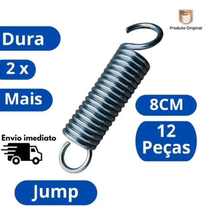 kit Mola Para Jump e Mini Jump 8cm - Reposição de Mola Original em Aço Carbono 1070, 12 peças