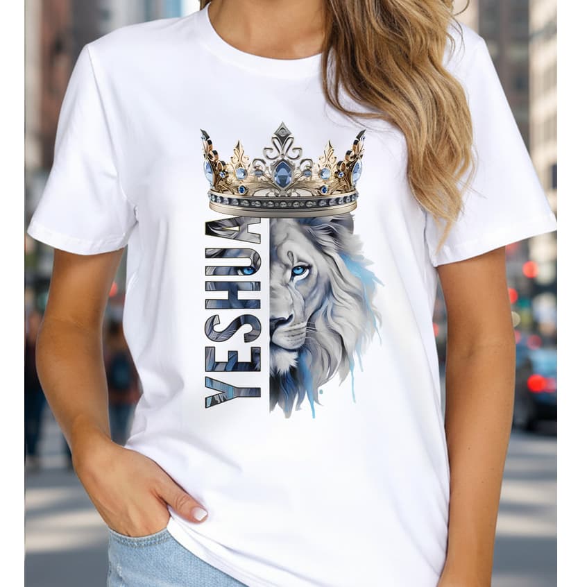 Camiseta Cristã Gospel Evangélica Y2k Yeshua Leão Unissex Algodão Premium