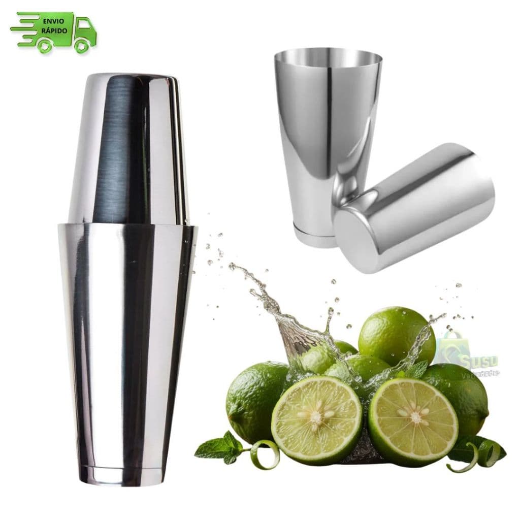 Coqueteleira Inox Profissional 820ml p/ Drinks e Coquetéis - Ideal para Bartenders e Amantes de Bebidas em Casa ou Bar