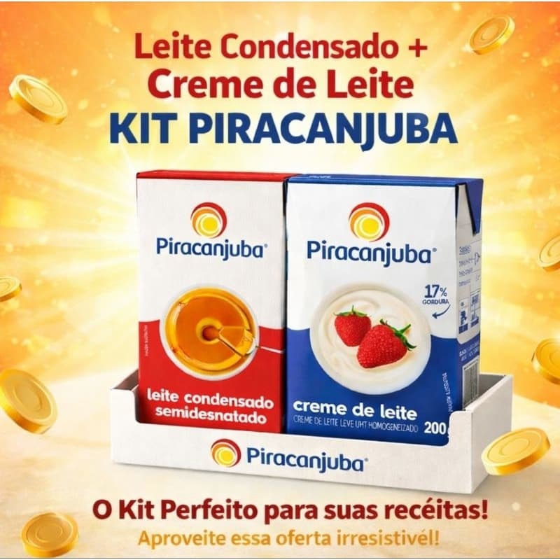 Kit 10 Unidades Piracanjuba para doces e bolos