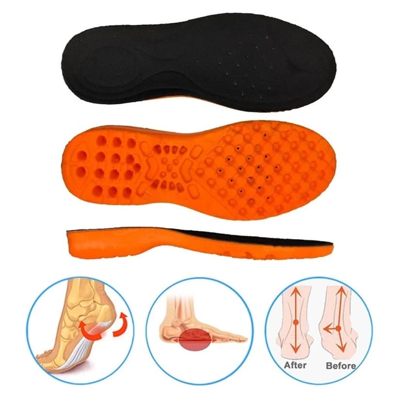 Kit Pares Palmilha Ortopédica Anatômica Confort, Anti-impacto para tênis e sapatos de segurança.