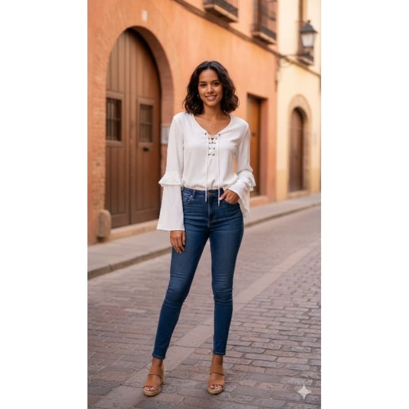 BRECHO ​💎 Blusa Animale Manga Longa Delicada - Tam 38