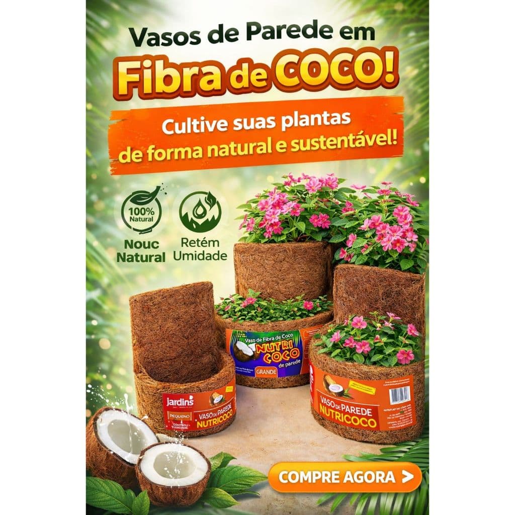 Vaso de Parede Fibra de Coco Xaxim Jardinagem