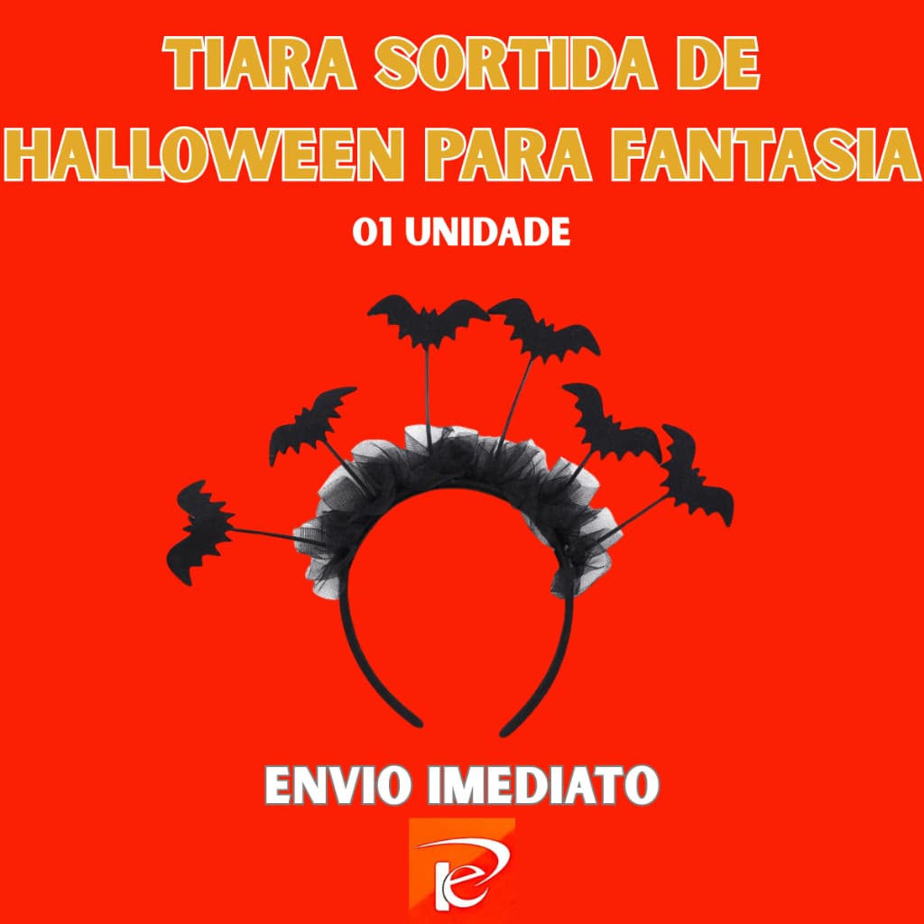 Tiara Sortida De Halloween Para Fantasia 01 Unidade Morcego Abobora Gato Preto Aranha