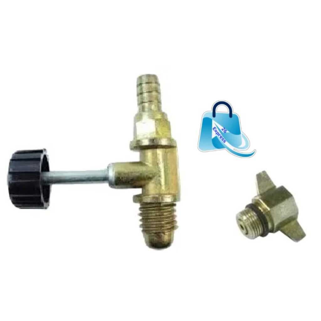 Kit Registro Giratório Destorcedor P/ Gás Alta Pressão 5/16 - P13 1 PÇ. + 1 Adaptador p2