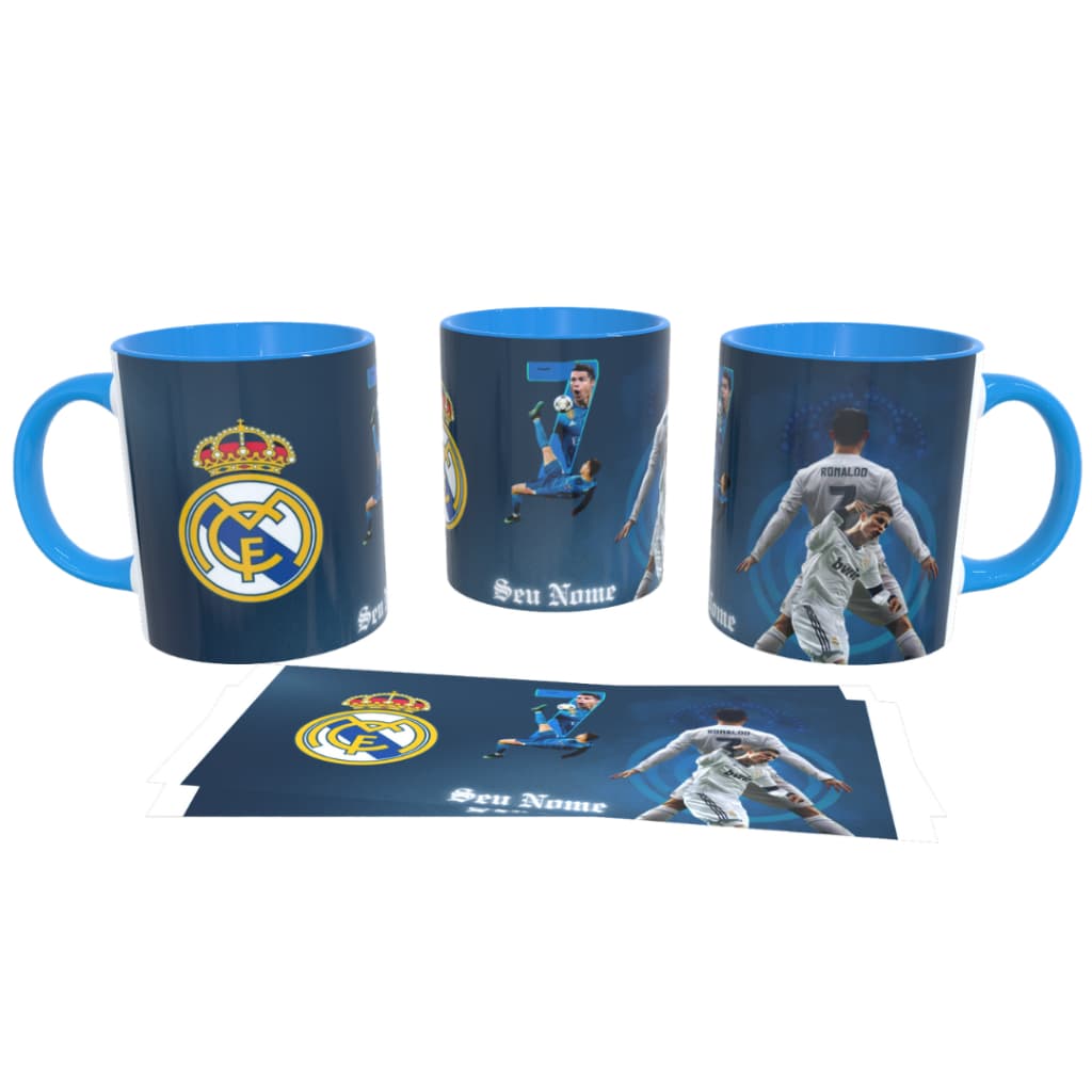 Caneca de Porcelana personalizada com nome CR7 Exclusiva