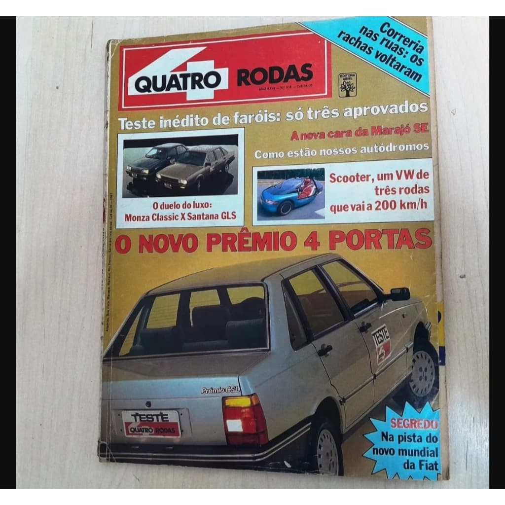 Revista Quatro Rodas 318 1986 Monza Classic Santana Gls Premio Marajó