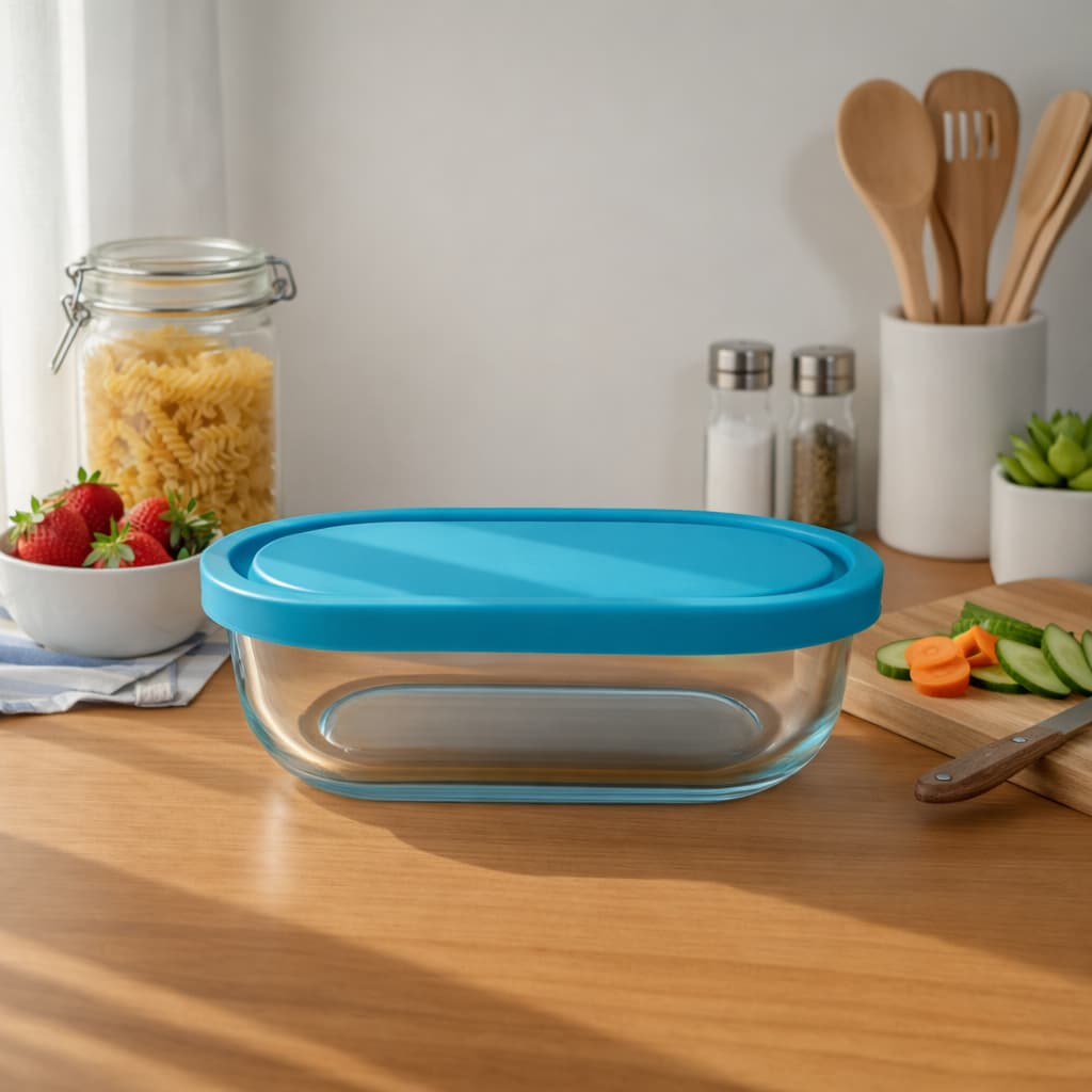 Tigela de Vidro com Tampa | Oval 400ml ou Redonda 800ml | Saladeira, Pote Hermético, Petisqueira