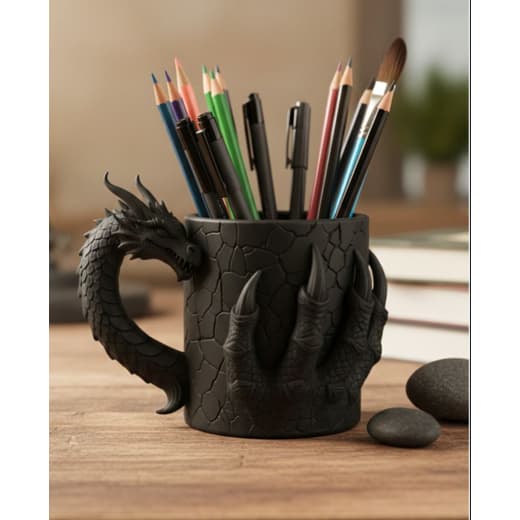 Organizador Dragão 3D Porta Lápis / Canetas / Latinha Moderno Escritorio