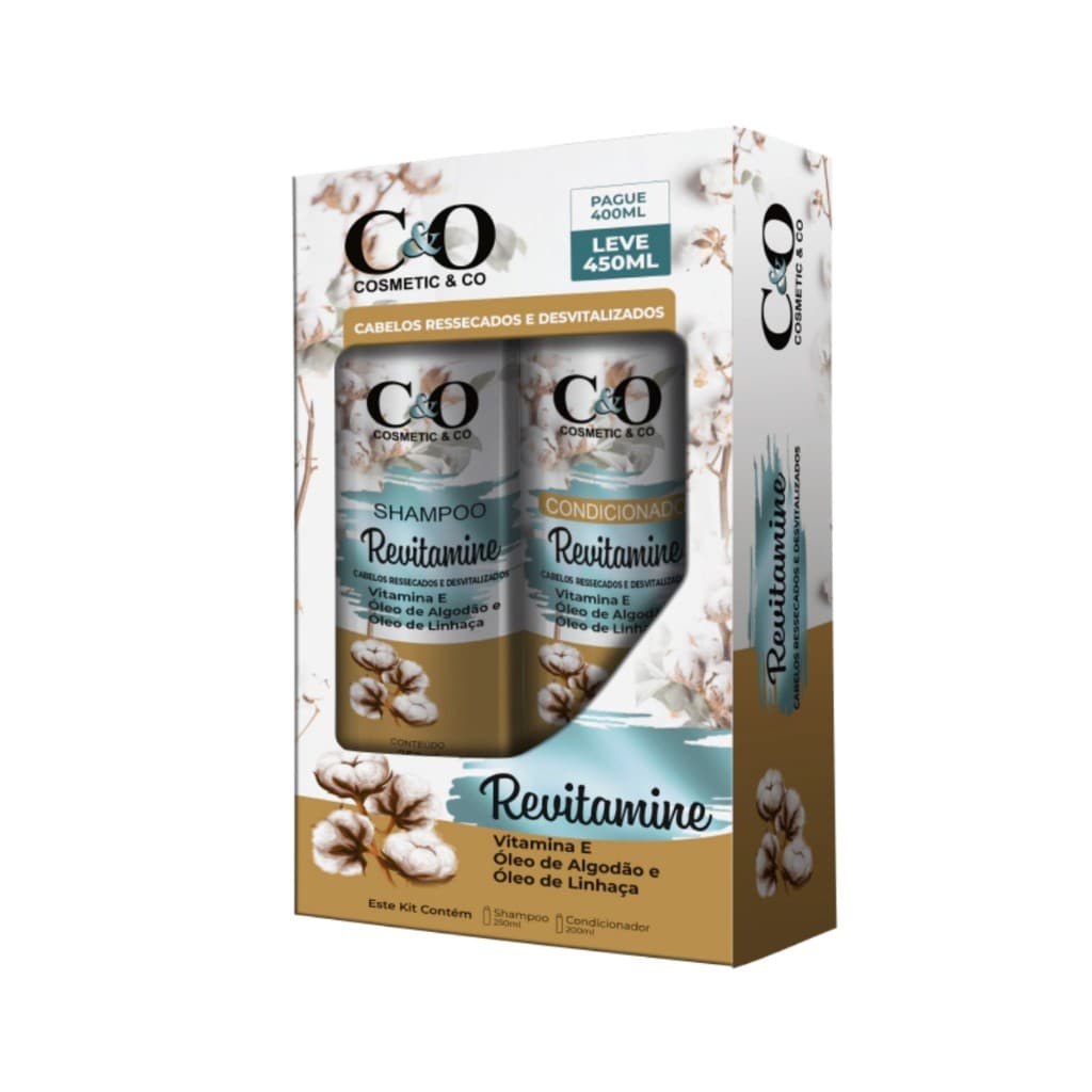 Kit 2 em 1 Shampoo e Condicionador Revitamine 250 ml + 200 ml C&O