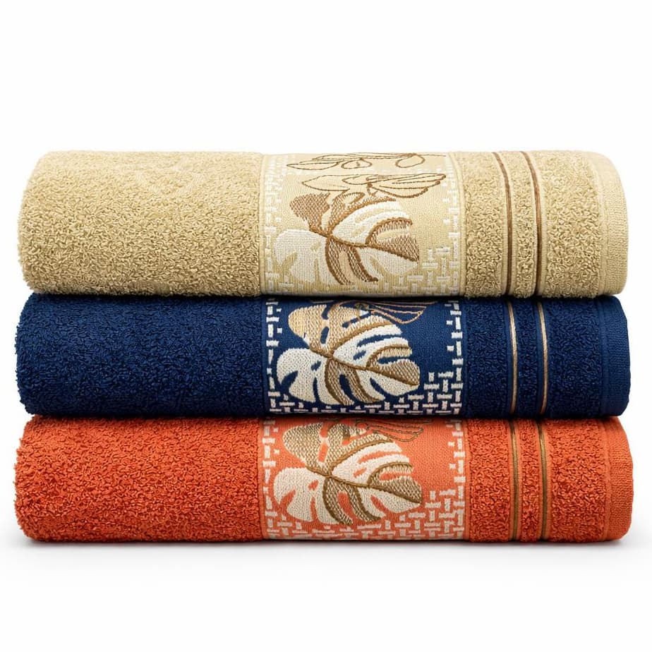 Kit 3 Toalha Banho Botanic Premium Luxo Toque Macio Absorvente 100% Algodao
