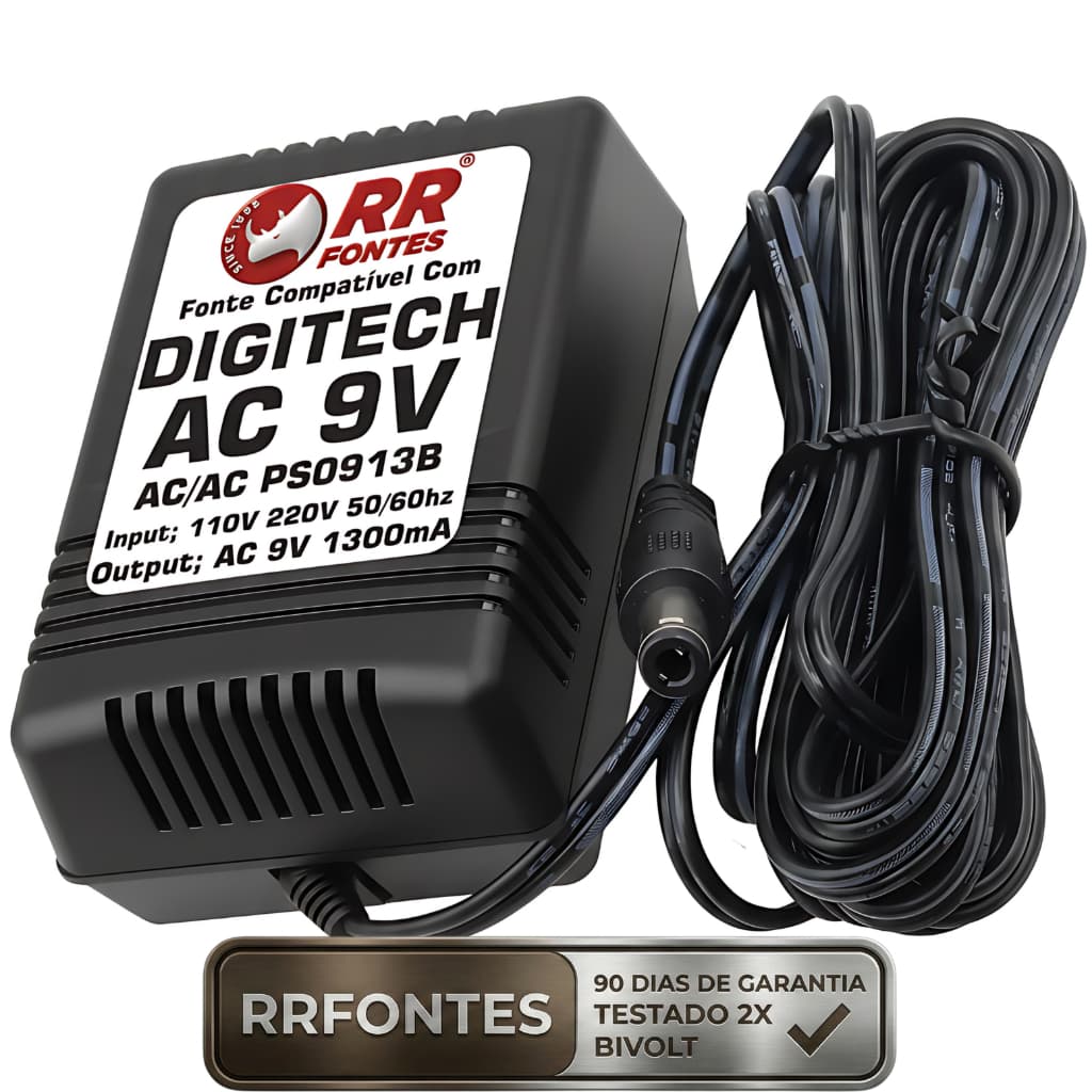Fonte AC 9V 1.3A Para Pedal Pedaleira Digitech