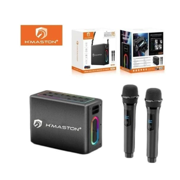 H'maston RN03 Caixa De Som 120w Com Duas Microfones Bluetooth