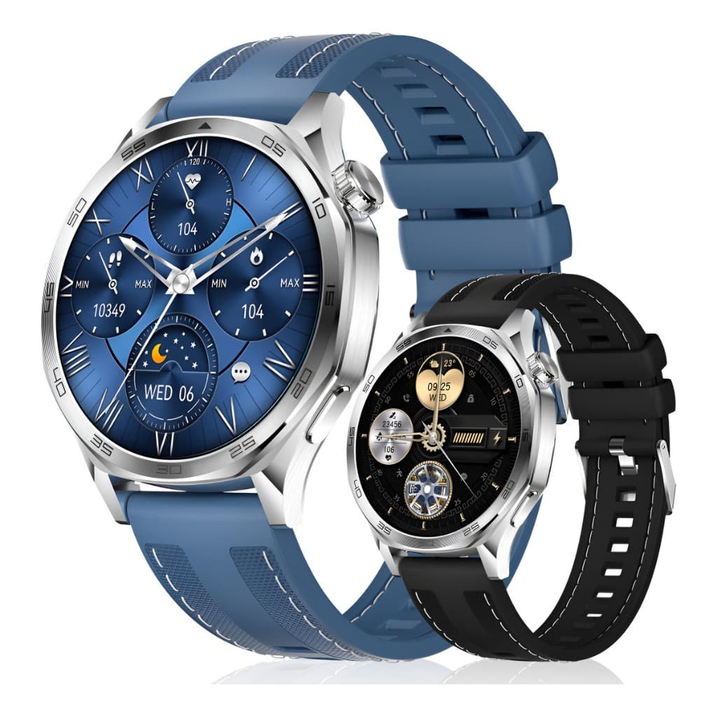 Relógio Inteligente Smartwatch Aurafit Am29 Tela Amoled 1.43 Pulseira Preto/Azul