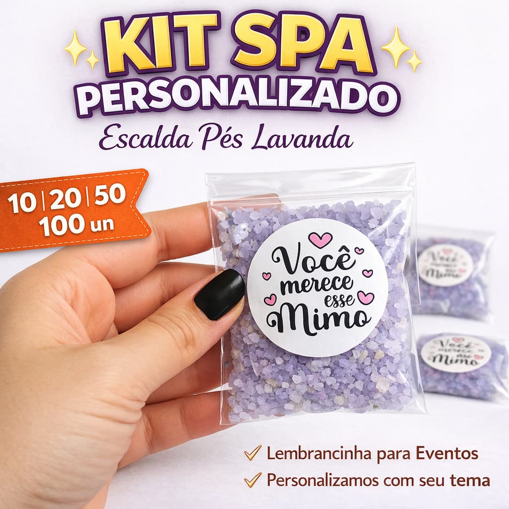 Kit Spa Escalda Pés Personalizado | Lembrancinha para Eventos e Empresas | Lavanda Relaxante