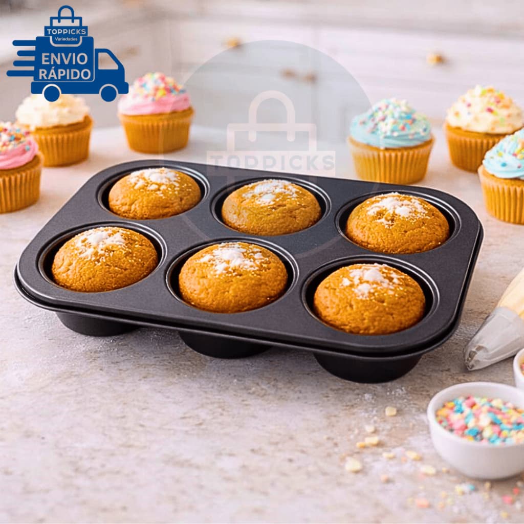 Forma Para Cupcake Antiaderente Com 6 Cavidades Muffins Pão De Queijo Empada Queijadinha Torta