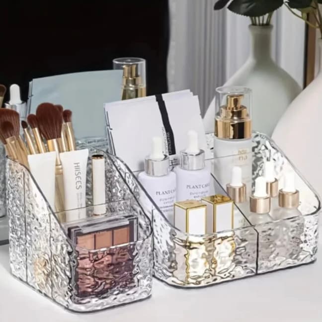 Organizador de Maquiagem em Acrílico Transparente Porta Batom e Cosméticos Multiuso