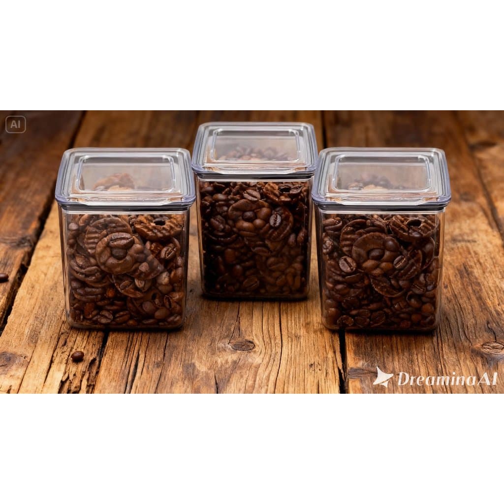 Pote Hermético Premium Empilhável 1,1L Acrílico Organizador de Alimentos Despensa Cozinha 4 und