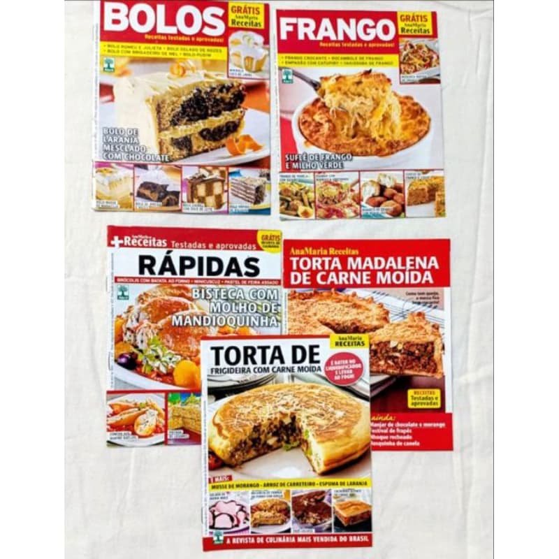 kit com 5 revistas de receitas fáceis e práticas