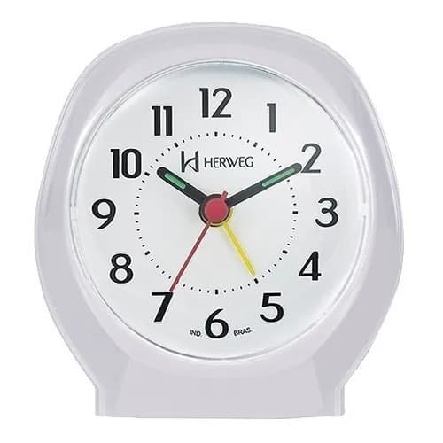 Relógio Despertador Herweg Quartz Cor Branca Original