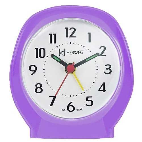 Relógio Despertador Herweg Quartz Cor Roxo Original