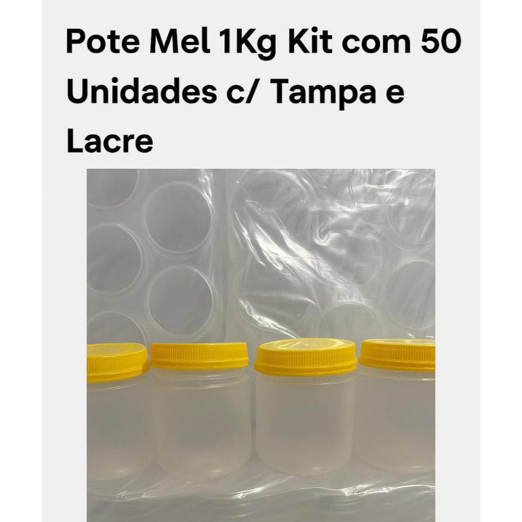 50unidade Potes 1kg para Mel • Tampa Rosca • Embalagem Plástica Reforçada