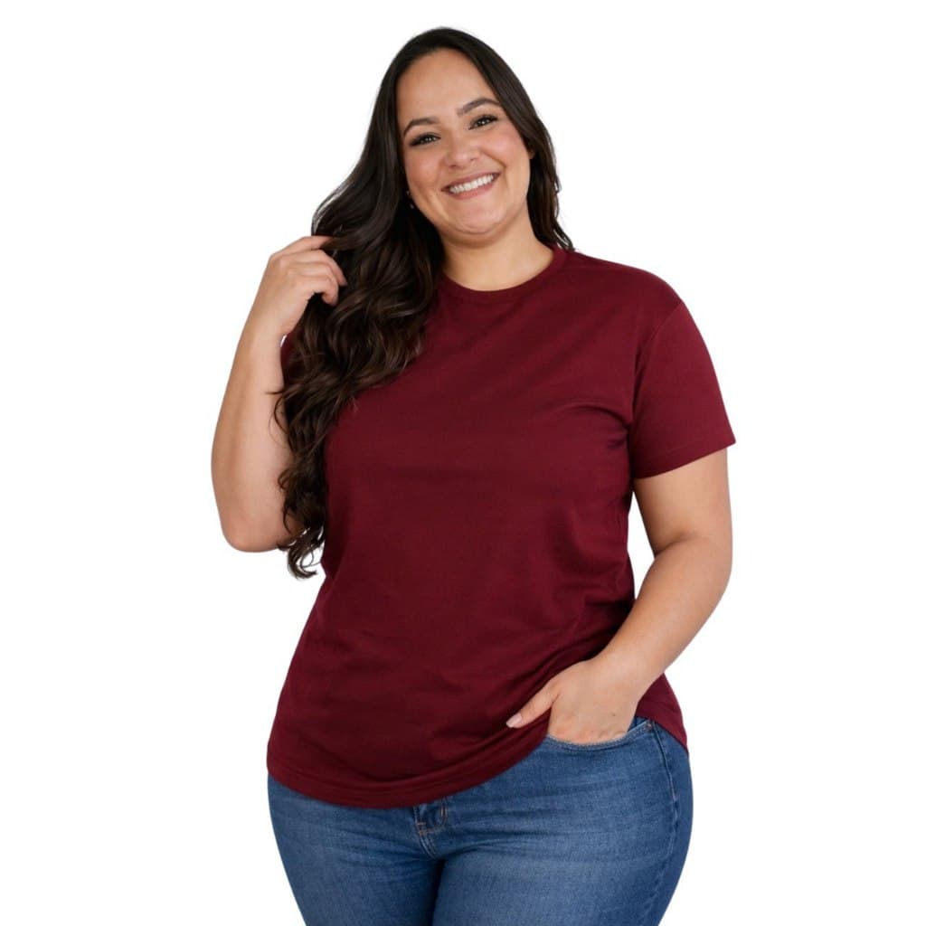 Camiseta Feminina Plus Size G1 G2 G3 Blusa 100% Algodão Gold T-shirt Básica Casual