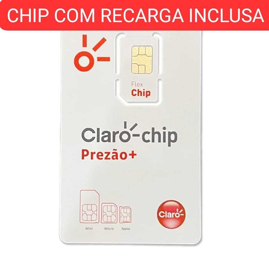 Chip Claro Prezão + RECARGA Chip 4G\5G triplo corte DDD Automático