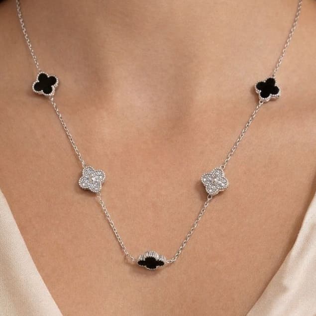 Colar e Pulseira Feminina Preto Aço Inox Antialérgico Elegante Delicado Tendência