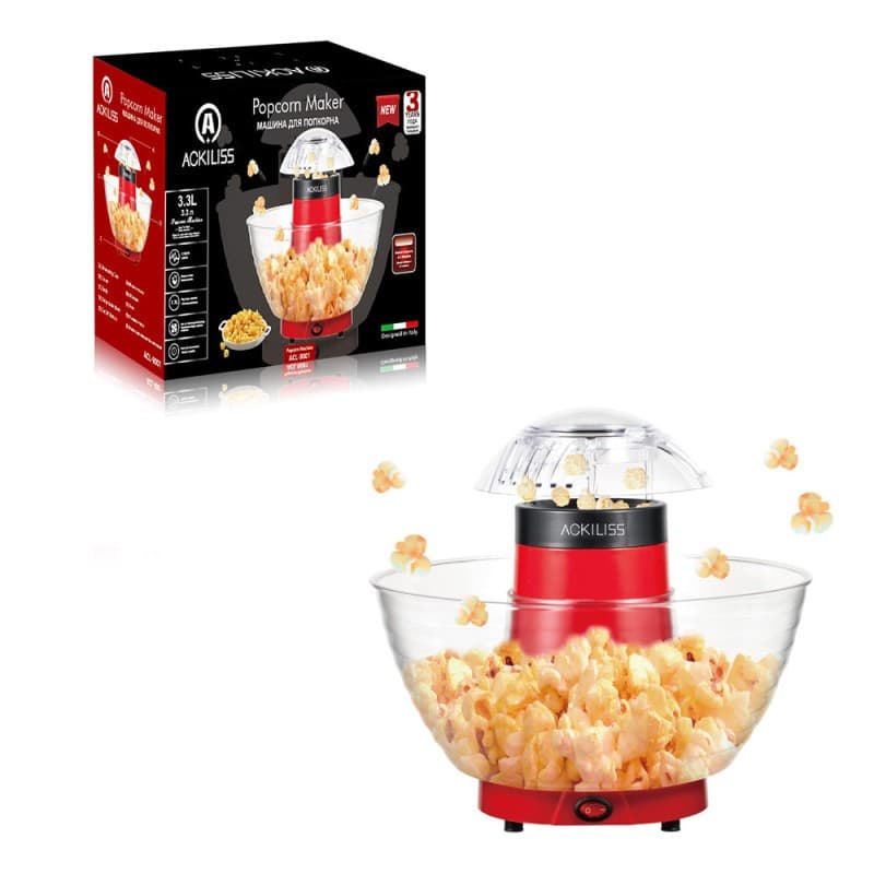Pipoqueira Elétrica Ackiliss ACL-9001 1200W 3.3 Litros 220V Vermelho