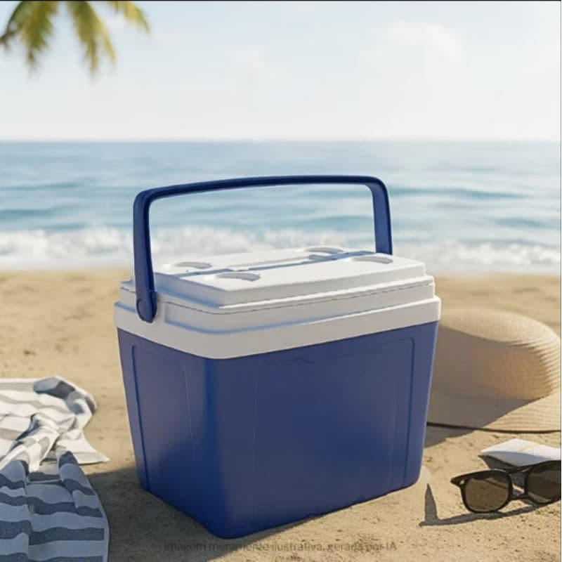 Caixa Térmica Cooler 15L Unitermi - Alça Tampa Bandeja, Sistema Air Flow, Isolamento EPS