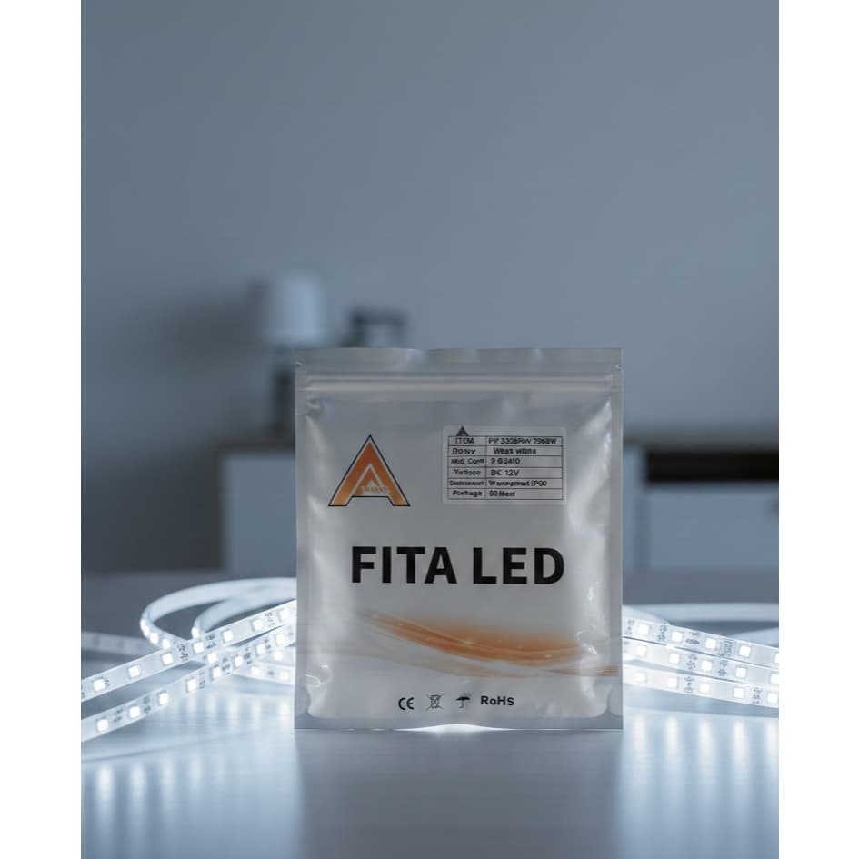 Fita LED Decorativa 12V IP20 Luz Quente ou Fria - 5 Metros - Decoração Interna
